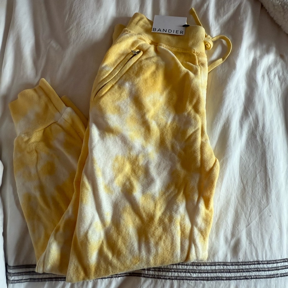 NWT BANDIER Yellow Tie-Dye sweats